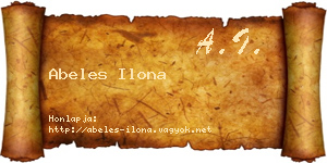 Abeles Ilona névjegykártya